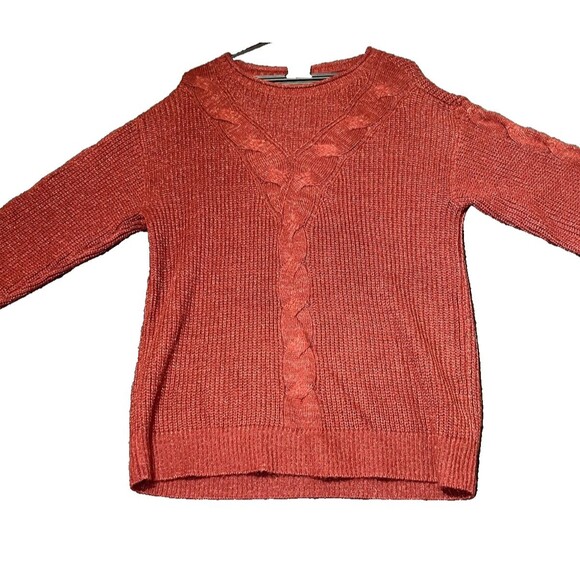Lauren Conrad Sweater Womens Size Medium‎ Red/Orange Round Neck Knit Acrylic - Picture 1 of 13